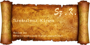Szekulesz Kinga névjegykártya