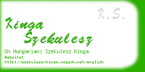 kinga szekulesz business card